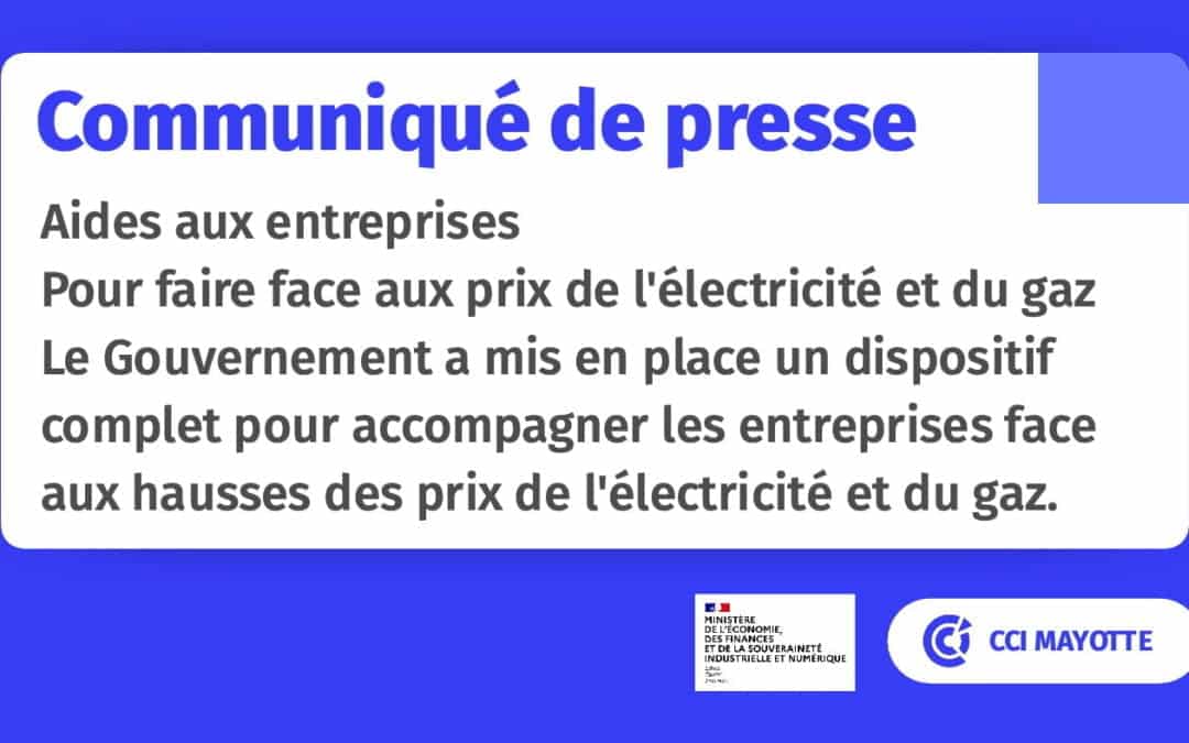  Aides aux entreprises pour faire face aux prix de l’électricité et du gaz