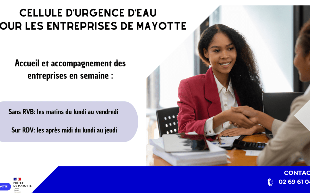 Cellule d’Urgence Eau pour les entreprises impactées à Mayotte
